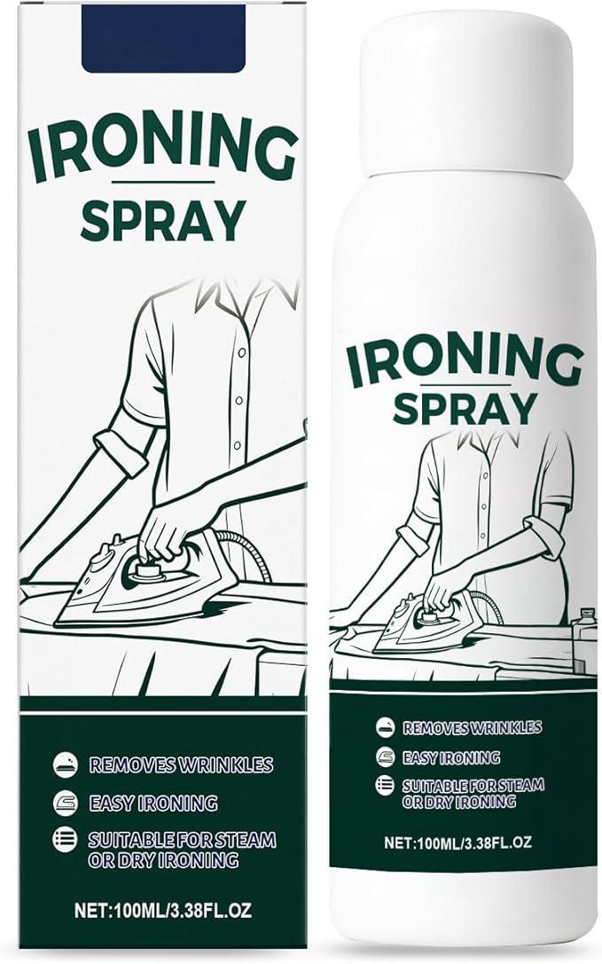 Cloth Ironing Spray for Wrinkle Release and Fabric Softener, 100ml/3.38 Fl Oz, Prevents Shrinkage and Hardening, Suitable for Steam or Dry Ironing, Fresh Scent