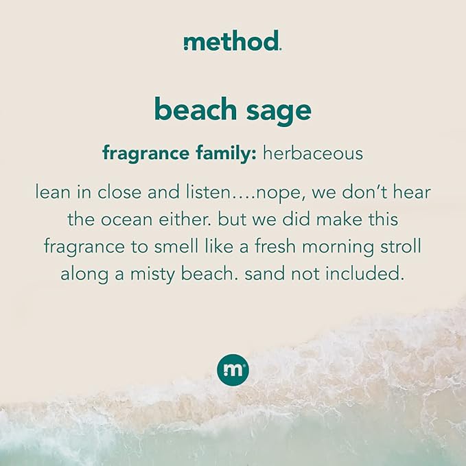 Method Fabric Softener; Beach Sage; 53.5 Ounces; 45 Loads; 2 pack; Packaging May Vary