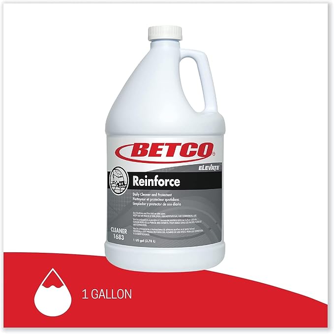Betco Reinforce Floor Cleaner and Protectant, Lemon Scent, 1 Gal. Bottle, 4/Carton (BET16830400)