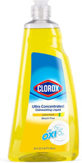 Clorox Ultra Concentrated Liquid Dish Soap with OXI, Lemon Scent - Dishwashing Detergent, Bleach-Free Formula Powers Through Grease, 26 Fl Oz