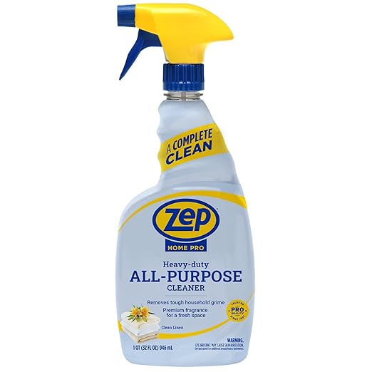 Zep Home Pro Heavy-duty All-Purpose Cleaner - 32 oz (Pack of 1) R61306 - Removes tough grime from multiple surfaces throughout the home and leaves behind a fresh linen scent