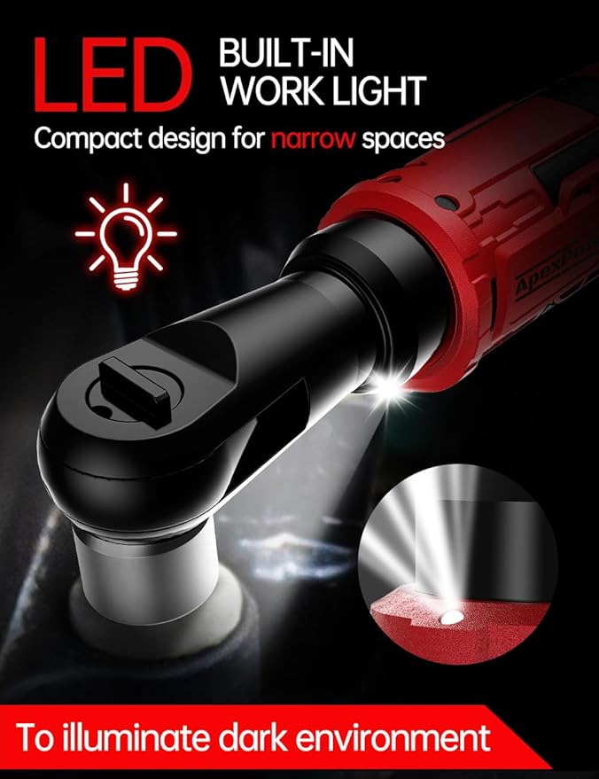 1/2 Inch Cordless Ratchet Wrench, for Milwaukee M18 Battery, 88Ft-Lbs, 0-400RPM, Electric Ratchet Wrench Set with Variable Speed Trigger, Reinforced Head, R&F Switch, 7 Sockets, 3/8" to 1/4" Adapter