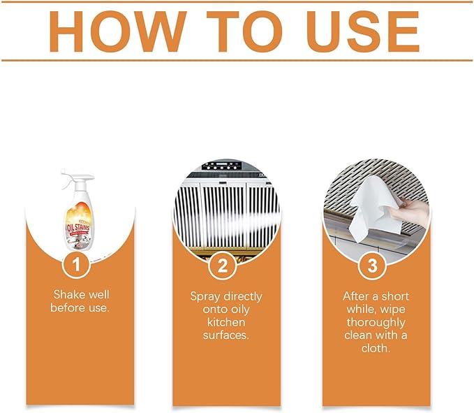 FIELL Heavy-Duty Kitchen Degreaser Foam Cleaner, Clean Kitchens Up Kitchen Oil Stains, Heavy Oil Stain Cleaner Kitchens, Degreaser Clean Heavy Duty, Multi Functiona Foam Cleaning Spray (3PC)