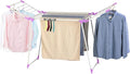 Clothes Drying Rack, Gullwing Laundry Rack, Collapsible, Space-Saving Laundry Rack, with Bonus Sock Clips, for Clothes, Towels, Linens, Indoor/Outdoor, Purple