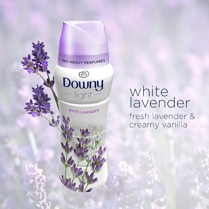 Downy Light Laundry Scent Booster Beads for Washer, White Lavender, 20.1 oz, with No Heavy Perfumes