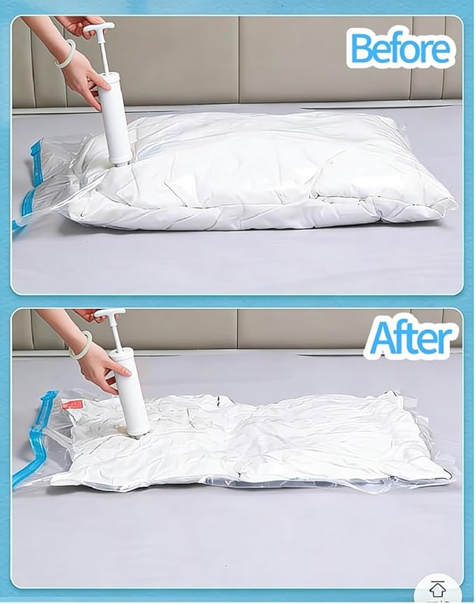 Vacuum Storage Bags with Electric Pump and Hand Pump,8 Pack Vacuum Seal Bags for Clothing,Space Saver Bags for Travel and Home(Jumbo 80 * 100)