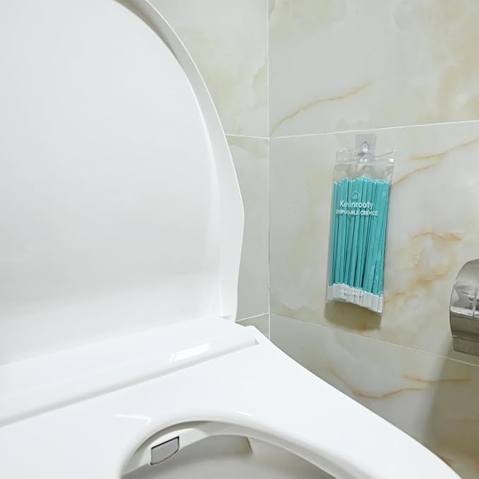 100PCS Disposable Crevice Cleaning Brush Tool kit, Disposable Toilet Brush, Disposable Toilet seat Cleaner Tool (Blue)