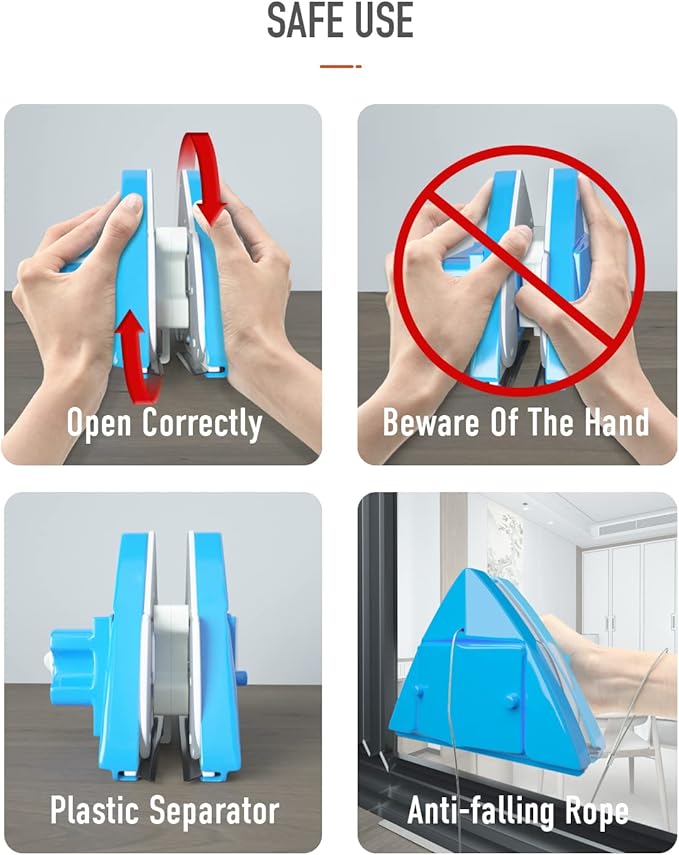 Double Side Magnetic Window Cleaner,Adjustable Magnetic Double Window Glass Wiper Glider Washing Brush Equipment Cleaning Brush Wiper Tools for High-Rise and Car Glazed Windows Thickness 4-30mm