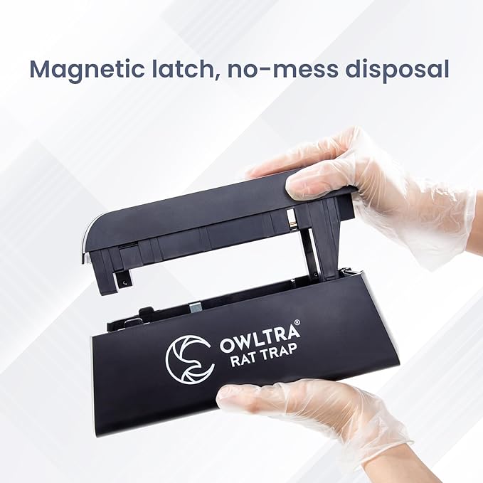 OWLTRA OW-1 Indoor Electric Rat Trap, Instant Kill Rodent Zapper with Pet Safe Trigger, Black, Large