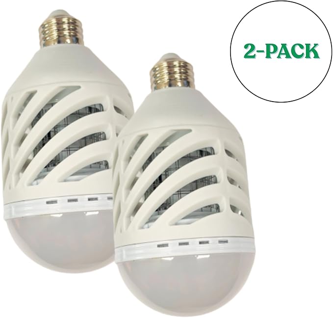Black Flag 9-Watt Electric Bug Zapper Bulb, 2 Pack – Indoor/Outdoor Mosquito Killer Light, Fits Standard Sockets, Insect Trap