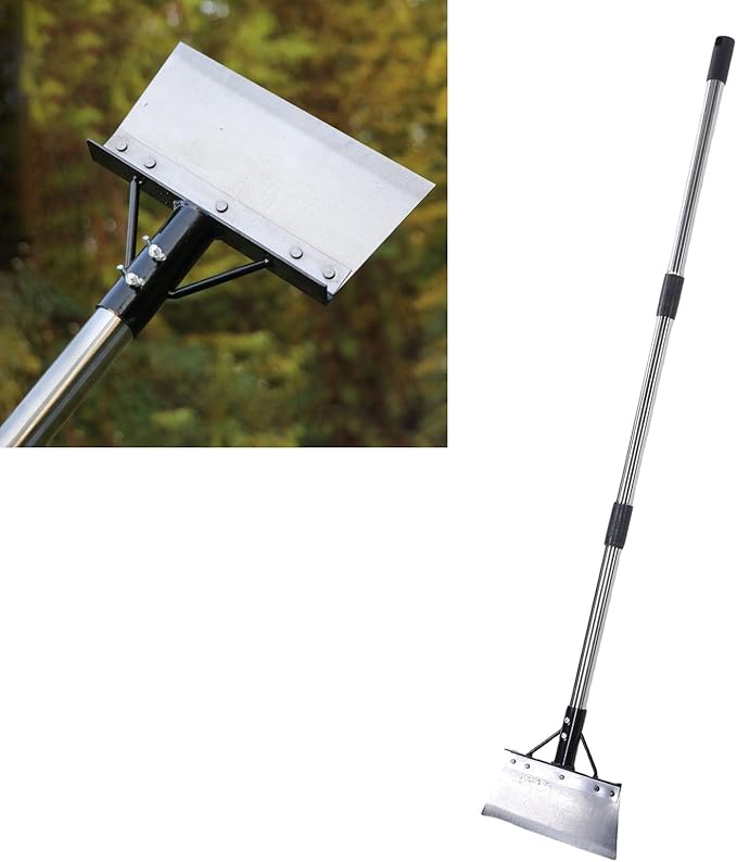 YWBL-WH Gardening Spade, Adjustable Steel Handle with Super Large Surface, Stainless Steel and Manganese Construction, Suitable for Weeding