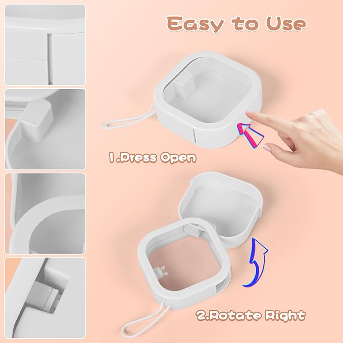 Hair Tie Organizer, Small Portable Hair Accessories Storage Can Be Stackable Or Hung On The Wall, Small Items Holder Hair Tie Organizer for Jewelry Hair Stuff Hair Clip Cotton Swab