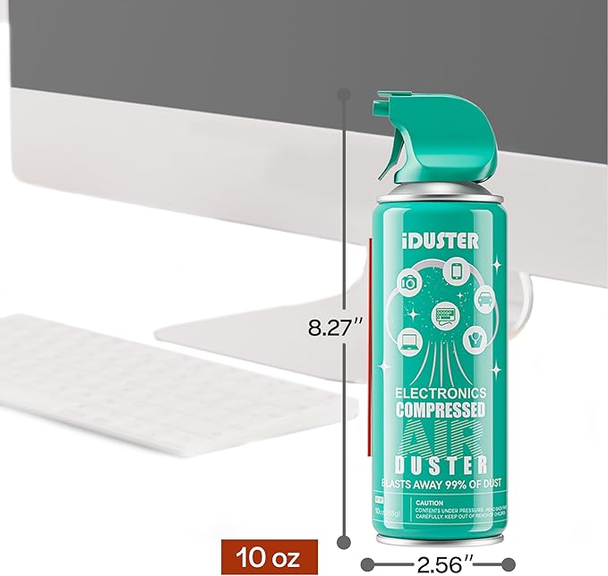 iDuster Keyboard Cleaner Air Spray - Canned Air for PS5, Computer, PC, Keyboard, Electronics, 3PCS(10oz)