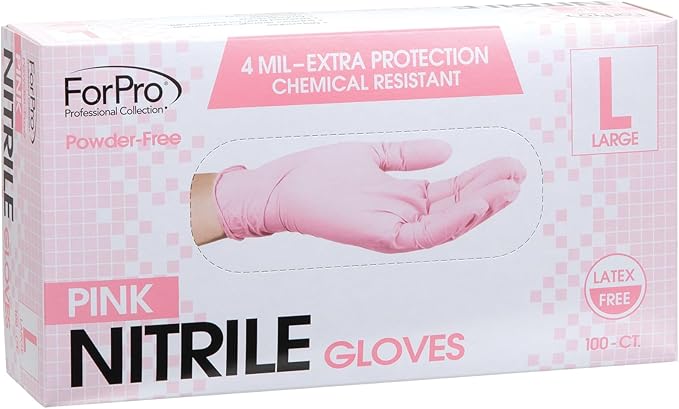 ForPro Disposable Nitrile Gloves, Chemical Resistant, Powder-Free, Latex-Free, Non-Sterile, Food Safe, 4 Mil