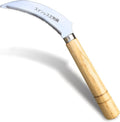 SHANFEEK Grass Sickle with Sawtooth Japanese Weeding Hoe Garden Hand Tool Weeding Tools for Garden High-Strength Steel with Solid Wood Handle (Brown)