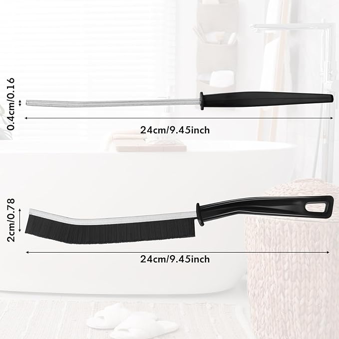 3P Crevice Cleaning Brush Hard Bristle Crevice Grout Cleaner Brush Thin Brush Gap Grout Cleaner for for Household Use, Bathroom, Kitchen