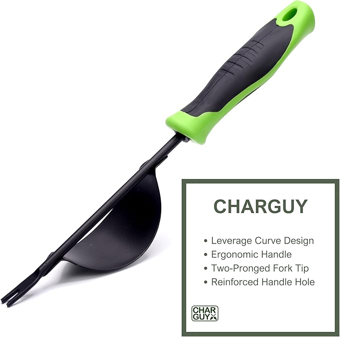 Weeding Tool, Heavy-Duty Weeder, Leverage Design Weed Puller Tool Removal and Deep Digging, Ergonomic Handle and Two-Pronged V-Shaped Fork