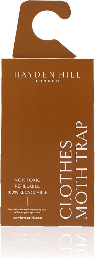 Hayden Hill Moth Traps for Clothes & Closets - 3-Pack - Refillable and Odor-Free Moth Traps for House Indoor - Pheromones for Clothing Protection