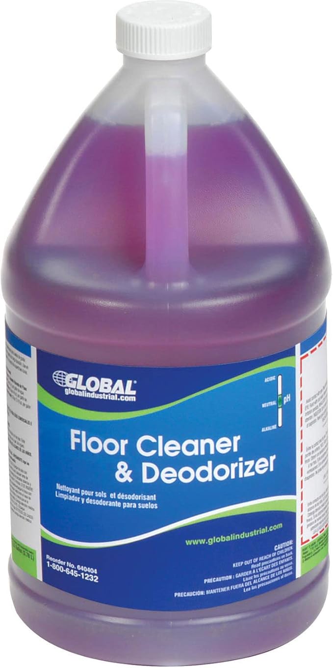 Global Industrial Multi-Purpose Floor Cleaner & Deodorizer, Lavendary Scented, 1 Gallon Bottle, 2 Bottles Per Case, Light Duty Multi-Surface Floor Cleaner