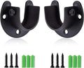 Rise age Stainless Steel Closet Rod Bracket, 1-1/4 Inch Diameter Closet Rod Holder 2 Pcs, Heavy Duty Curtain Rod Holder, Black Closet Rod Support with Screws