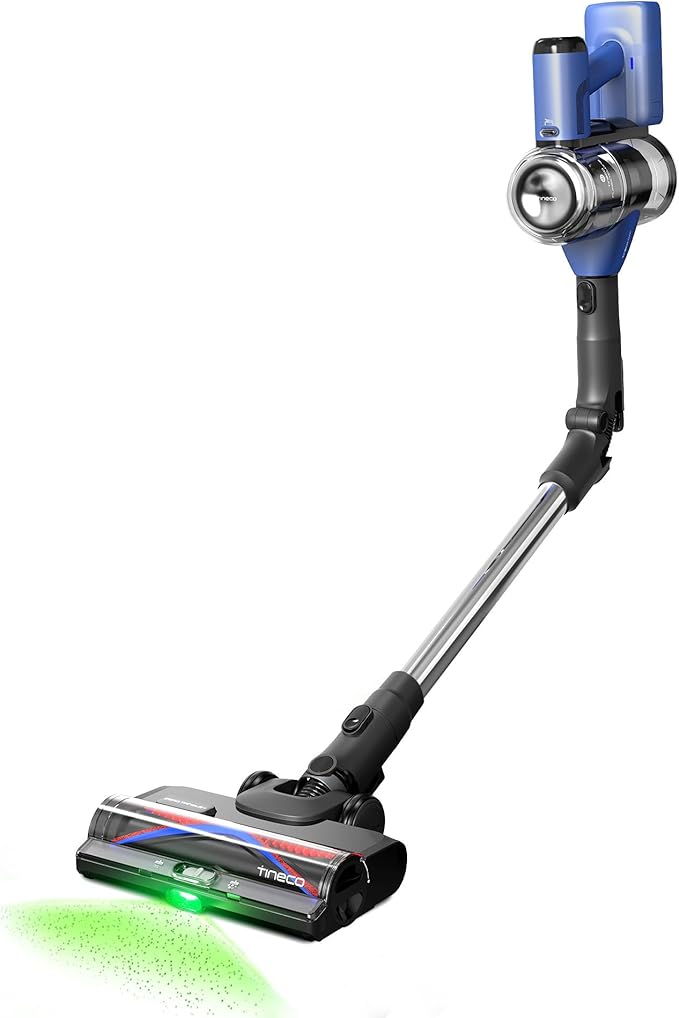 Tineco Pure ONE S50 Pro Cordless Stick Vacuum Cleaner, 200AW Powerful Suction, Zero Tangle Brush, 95Min Runtime, 180° Foldable Tube, 120° Green Light, Easily Tackles Large Debris Stick Vacuum