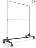 Econoco Commercial Garment Rack - Rolling Clothes Rack, Heavy Duty (Z Rack with Add On Hang Bar, Black)