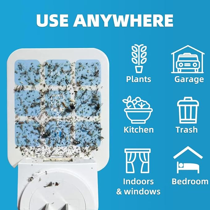 36 Pcs Sticky Refill Glue Cards, Compatible with Safer Home SH502, Dynatrap DT3005W-DS3, DT23005-06, Targets Moth, Fly, Mosquito, Gnat and More, Safe and Super Sticky (Aqua Blue)