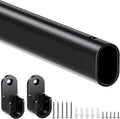 Mavivegue Oval Closet Rod, Closet Rods for Hanging Clothes, Adjustable Closet Rod – Expandable 17 to 40 Inches, Heavy Duty Closet Rods for Laundry Room, RV, Closet Storage (Black)