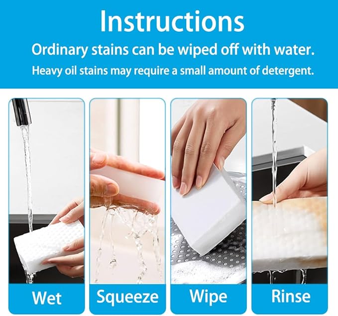 Magic Cleaning Erasers, Kitchen Sponge 10 Pack 2X Density Melamine Sponge Foam Pads, Multi-Functional Car Cleaning Supplies Cleaner for Kitchen, Bathroom, Shower, Window, Wall Cleaner