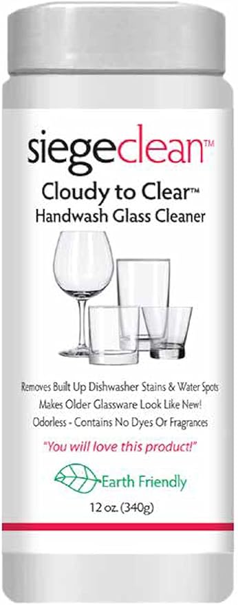Siege Handwash Glass Powder Cleaner, 12 oz, Earth Friendly, Made in USA, P-35