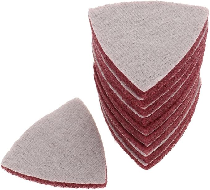 10Pcs Triangle Nylon Fiber Cleaning Pads for Scouring, Heavy Duty Reusable Non-Scratch Scrubbers for Kitchen, Stovetop, Dish Cleaning- 400 Medium