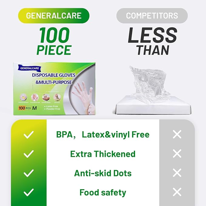 Disposable TPE Cooking Gloves, Ideal for Cleaning and Food Prep, Latex & Powder Free, Food safe