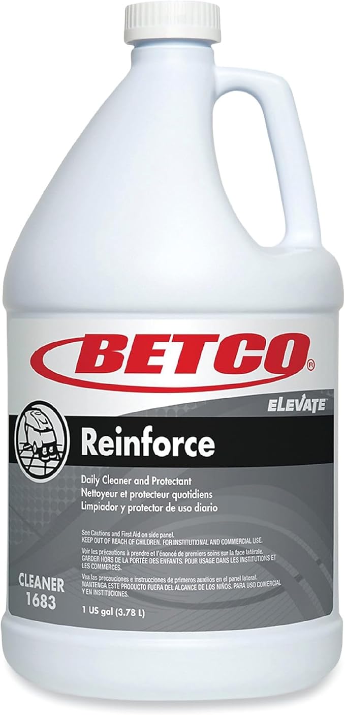 Betco Reinforce Floor Cleaner and Protectant, Lemon Scent, 1 Gal. Bottle, 4/Carton (BET16830400)