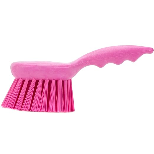 SPARTA 40541EC26 Plastic Scrub Brush, Utility Brush, Kitchen Brush With Hanging Hole For Cleaning, 8 Inches, Pink, (Pack of 6)