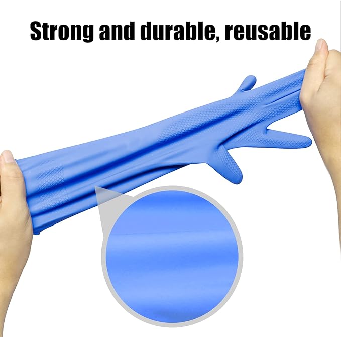 Rubber cleaning gloves 3 or 6 Pairs for Household,Reuseable dishwashing gloves for Kitchen.