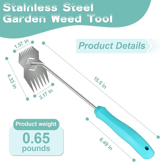 Garden Weed Tool,2026 Portable Gardening Tools,Adopting Ergonomic Handle Design,Stainless Steel Weeding Tools,Hand Weeder Tool Suitable for Farm Planting,Gardening
