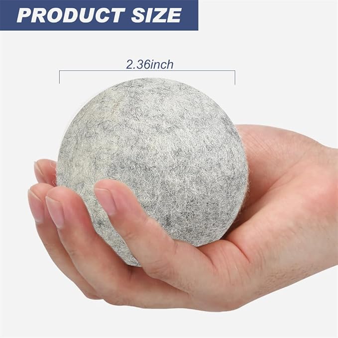 Wool Laundry Ball Pack of 6 Tumble Dryer Wool Ball Fabric Softener Alternative Reusable Wool Laundry Balls Nature’S Fabric Softeners for Fluffs Clothes