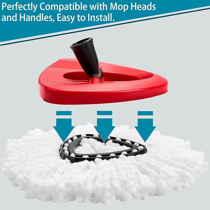 8-Pack Mop Heads Replacements for Ocedar EasyWring 1 Tank,Microfiber Spin Mop Refills, Deep Cleaning, Easy to Replace, Machine Washable