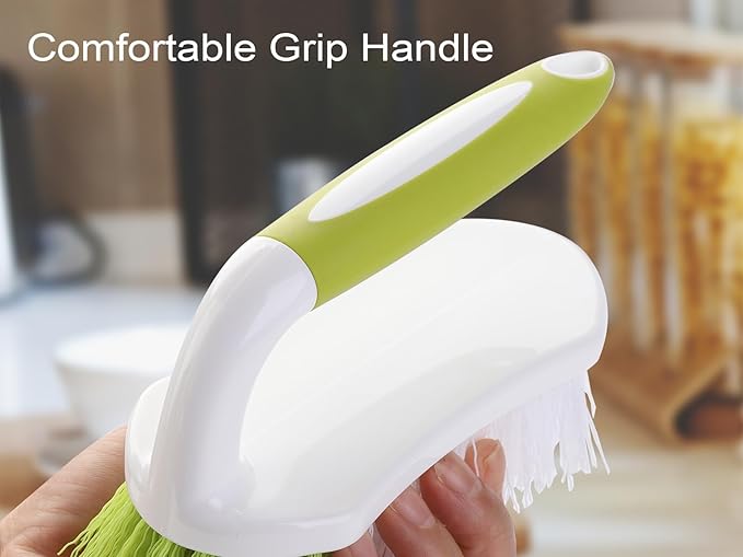 Scrub Brush for Cleaning, Heavy Duty Shower Scrubber with Stiff Bristles for Tub, Sink, Floor, Tile, and Carpet Scrubbing, 3 Pack