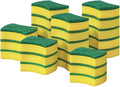24 Pack Kitchen Cleaning Sponges Heavy Duty Scrub Sponges for Grease & Stains, High-Density Durable Dishwashing Scrubber Pads, Non-Scratch Sponge for Dishes/Countertops/Utensils