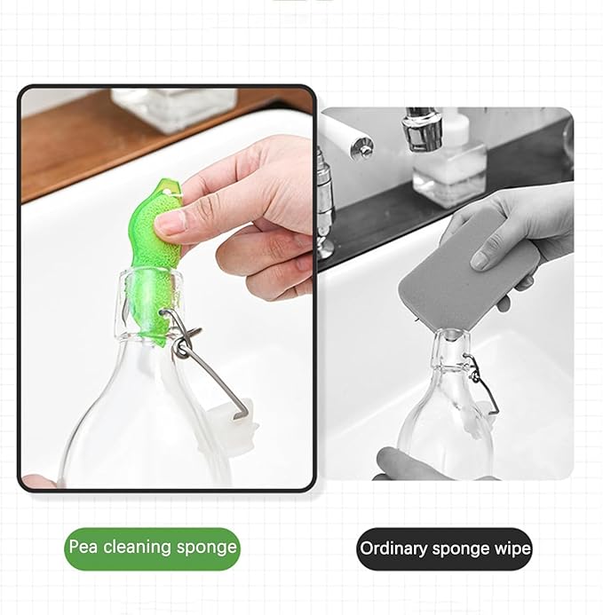 3 Pack Multipurpose Bean Shaped Sponge Set Heat Resistant Bottle and Internal Cleaning Sponges - Reusable entreprises Bottle Cleaning Tools Household Cleaning Sponges