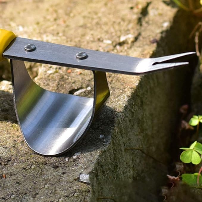 Hand Weeder Tool,Stainless Steel Weed Puller Tool with Metal Leverage Base to Easy Weed Removal & Deeper Root Digging,Garden Weeding Tools with Ergonomic Handle