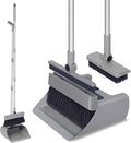 SDSM 4 in 1 Multifunctional Broom and Dustpan Combo Set, Heavy Duty Brooms with 52" Long Handle, with Squeegee and Cleaning Brush, for Clean Home Kitchen Bathroom Office, Sweeping indoor Outdoor Floor