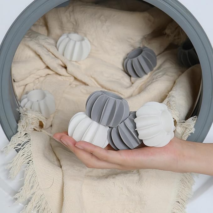 16 PCS Silicone Steamer Dryer Balls Washer Balls,Reusable Laundry Balls, (8 White+8 Gray)