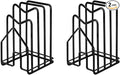SUNFICON 2 Pack Cutting Board Racks Holders Pot Pan Lids Holders Chopping Board Organizers Thin Bakeware Trays Dry Display Stands Kitchen Countertop Cabinet Office Black