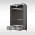 Portable Wardrobe Closet with Shelves & Drawers - Light Grey Oxford Fabric Clothes Organizer for Bedroom, Dorm Room - Waterproof, Easy Assembly No Tools Needed(35.4" x 17.7" x 67")