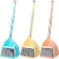 Roshtia 3 Pcs Mini Broom with Dustpan for Kids Broom and Dustpan Set Toddler Cleaning Set Boys Girls Small Cleaning for Kitchen Bathroom Pet (Yellow,Red,Green)