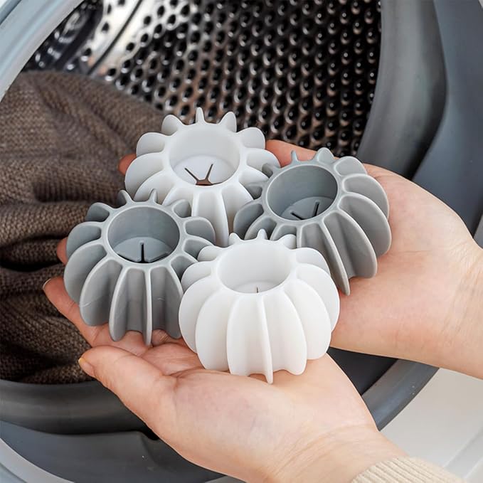 10Pcs Reusable Laundry Balls Scrubbing Balls Gray White Silicone Dryer Balls Washing Machine Ball Fabric Softener Alternative for Clothes Deep Cleaning Anti-Winding