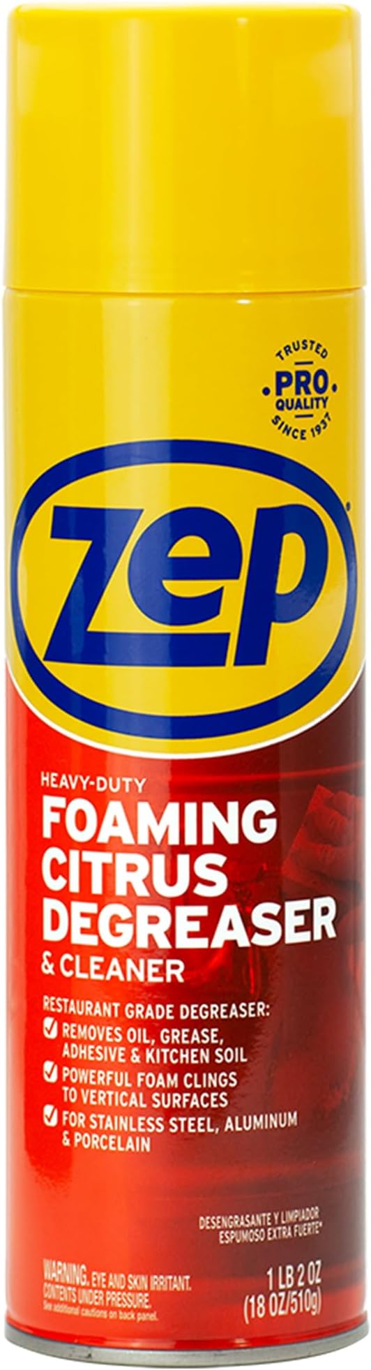 Zep Heavy-Duty Foaming Citrus Degreaser & Cleaner - 18 oz. (Case of 6) - ZUHFD186 - Pro-Trusted Citrus Formula Cuts Through Grease & Grime with Ease