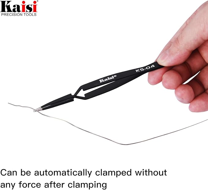 Precision Tweezers Set, Kaisi 12 PCS ESD Tweezer Set, Anti-Static Stainless Steel Tweezers Kit Curved Tweezers for Craft, Jewelry, Electronics, Laboratory Work